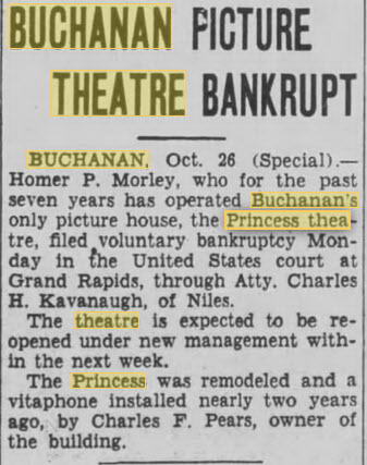 Hollywood Theatre - OCT 26 1932 BANKRUPT